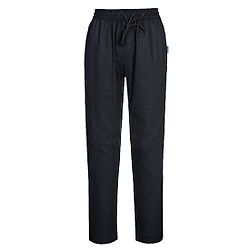 Pantalon de cuisinier de l'air en maille de coton Noir image