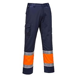 Pantalon combat Hi-Vis Bicolore Coton 245g Orange/Marine image