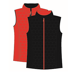 Doudoune de travail sans manches réversible Femme GREENLAND - NOIR/ROUGE FLUO image