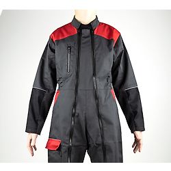 Combinaison de travail ENFANT ELFE - GRIS SOMBRE/NOIR/ROUGE image