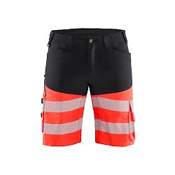 Short de travail haute visibilité stretch 1541 - Noir/Rouge fluo image