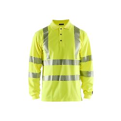 Polo de travail piqué manches longues multinormes - Jaune fluo image