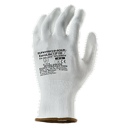 Lot de 10 paires de gants Manutention EUROLITE 13P100 polyester blanc end PU blanc image