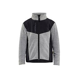 Veste de travail polaire en laine enfant - Gris chiné/Noir image