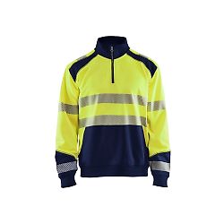 Sweat de travail col camionneur haute visibilité 3556 - Jaune fluo/Marine image