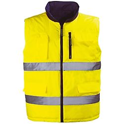 Gilet de travail d'hiver sans manche réversible haute visibilité HI-WAY - Jaune Fluo image