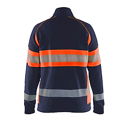Sweat de travail zippé haute visibilité 3505 - Marine/Orange image