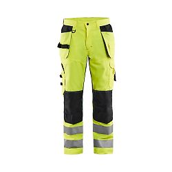 Pantalon de travail aéré haute visibilité stretch 1565 - Jaune fluo/Noir image
