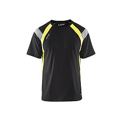 T-shirt de travail détails fluo 3332 - Noir/Jaune fluo image