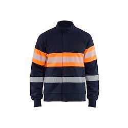 Sweat de travail zippé multinormes inhérent sans métal - Marine/Orange fluo image