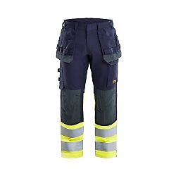 Pantalon de travail multinormes inhérent stretch 1487 - Marine/Jaune fluo image