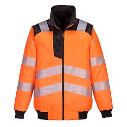 Blouson PW3 haute visibilité 3-en-1 Orange/Noir image