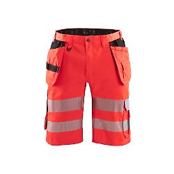Short de travail haute visibilité stretch artisan 1586 - Rouge fluo image