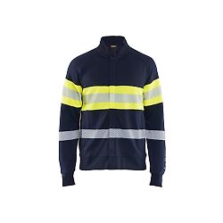 Sweat de travail zippé multinormes 3462 - Marine/Jaune image