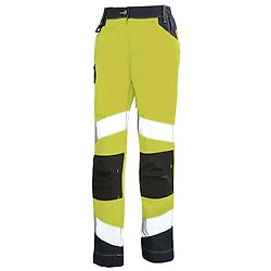 PANTALON FEMME FLUO TECH JAUNE FLUO/DARK BLUE image