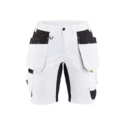Short de travail peintre stretch 2D avec poches flottantes femme feMyanMare - Blanc/Noir image