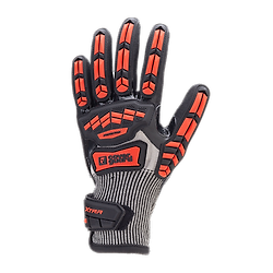 Lot de 5 paires de gants anti-coupure rouge double enduction EUROCUT IMPACT image