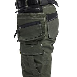 Short de travail X1900 Denim stretch femme feMyanMare - Vert forêt/Noir image