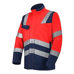 BLOUSON FLUO SAFE XP ROUGE FLUO/BLEU MARINE image