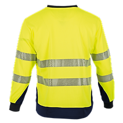 T-shirt de travail ML MAILLE HV CLARTE - MARINE/JAUNE FLUO image