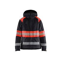 Veste de travail hiver haute visibilité femme classe 1 - Noir/Rouge fluo image