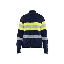 Sweat de travail zippé multinormes femme 3471 - Marine/Jaune image