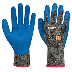 Gants anticoupures Aramide latex HR Noir/Bleu image