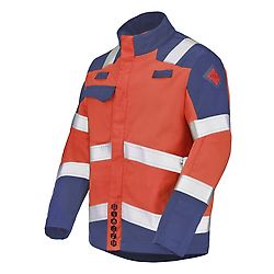 BLOUSON ABRA ROUGE FLUO/BLEU MARINE image