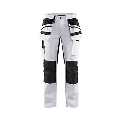 Pantalon de travail peintre stretch femme 7910 - Blanc/Noir image