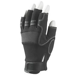 Lot de 12 paires de mitaines 5 doigts ouvert synthnoir - paume renforcée image