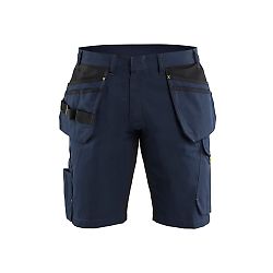 Short maintenance avec poches flottantes - Bleu marine/Jaune fluo image