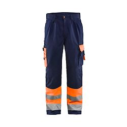 Pantalon de travail haute visibilité artisan 1584 - Orange fluo/Marine image