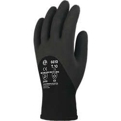 Lot de 10 paires de gants EUROWINTER enduit mousse latex noir dos aéré image