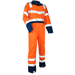 Combinaison de travail HV VIGILANCE - ORANGE FLUO/BLEU NUIT image
