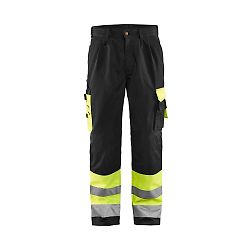 Pantalon de travail haute visibilité artisan 1584 - Jaune fluo/Noir image