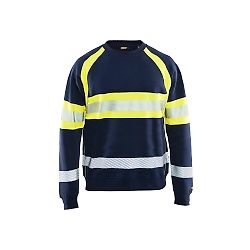 Sweat de travail haute visibilité 3359 - Marine/Jaune fluo image