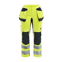 Pantalon de travail multinormes inhérent +stretch poches flottantes femme feMyanMare - Jaune fluo/Marine image