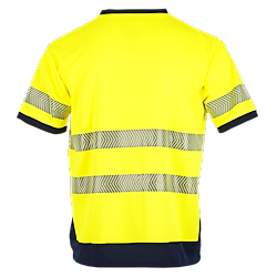 T-shirt de travail MC MAILLE HV HALOGENE - MARINE/JAUNE FLUO image