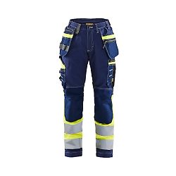 Pantalon de travail haute visibilité stretch femme classe 1 femme 7196 - Marine/Jaune image