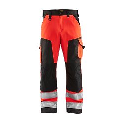Pantalon de travail haute visibilité 1566 - Rouge fluo/Noir image