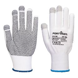 Lot de 12 paires de gants Grip 13 PVC avec picots tactile Blanc/Gris image