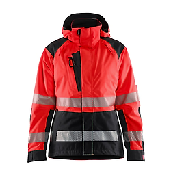 Veste de travail hardshell haute visibilité femme 4436 - Rouge/Noir image