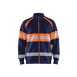 Sweat de travail zippé haute visibilité 3551 - Marine/Orange image