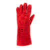 Lot de 5 paires de gants soudure anti-chaleur croûte vache rouge doublé molleton image 0