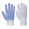 Gants Classique Tricoté Picots PVC Blanc/Bleu image 0