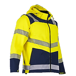 Veste de travail Softshell AUTHENTIC HV VISEUR - MARINE/JAUNE FLUO image