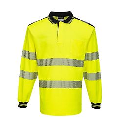 Polo PW3 Haute Visibilité ML Jaune/Noir image