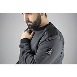 Sweat de travail col rond BUCAREST -  GRIS CHARCOAL/NOIR image