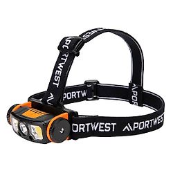 Lampe frontale USB à LED avec détecteur de mouvement Noir/Orange image