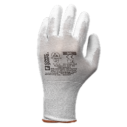 Lot de 10 paires de gants EUROLITE EST90 13G POLYESTER/CARBON - PAUME END PU image